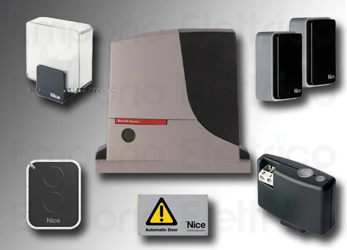 nice kit d'automatisation de portail coulissant irréversible 600 kg 24 Vdc robus rb500hskce