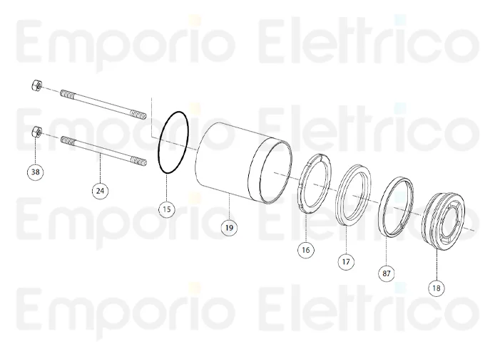 fadini pièce détachée tireur m8x126 pour aproli 380 lb 38024