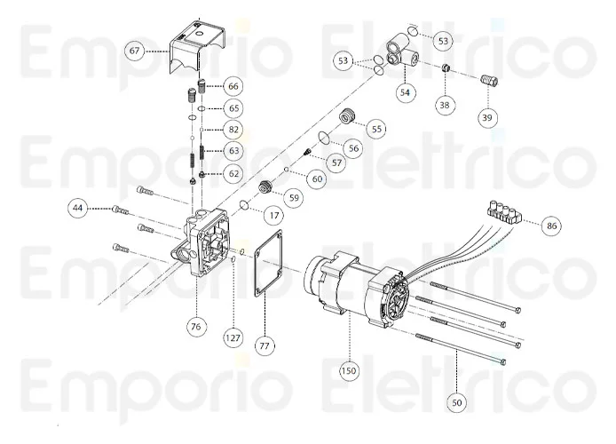 fadini pièce détachée tireur m5x155 moteur/pompe pour combi 740 980 74050