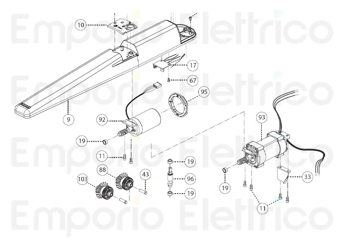 fadini pièce détachée moteur électrique a 230 vac complet pour dardo 430 43093