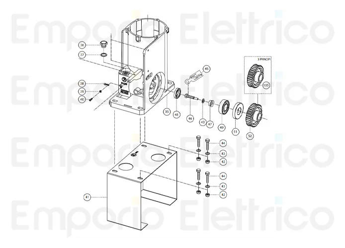 fadini pièce détachée base d'ancrage mod. 37 pour nyota 115 - nyota 115 evo 11541