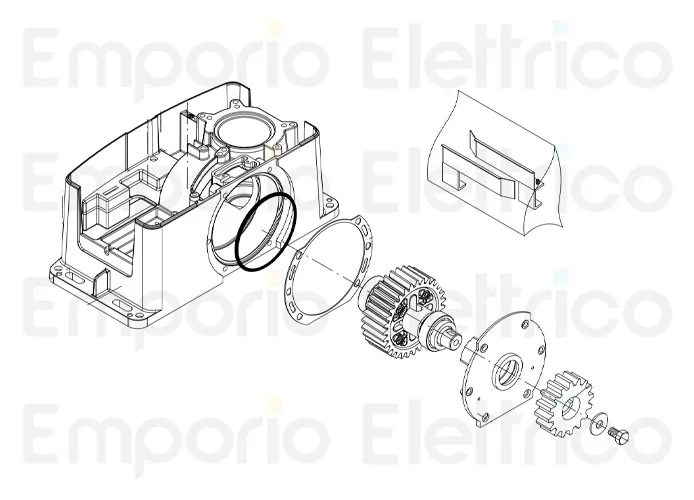 beninca pièce détachée boîtier réducteur peint pour bull424-624 ral7004 968601944