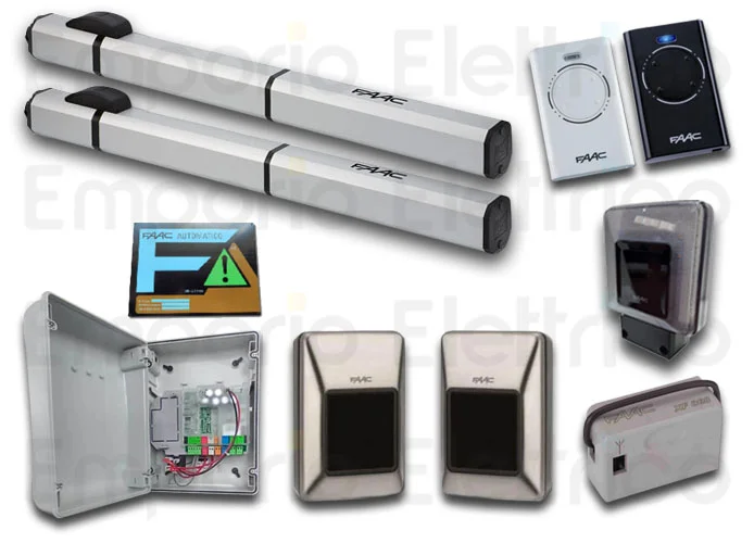 faac kit d'automatisation pour portail battant 24v hybrid plus integral 105684