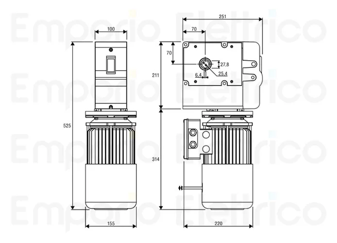beninca motoréducteur irréversible porte sectionnelle 400v vn.mt40v 9590377