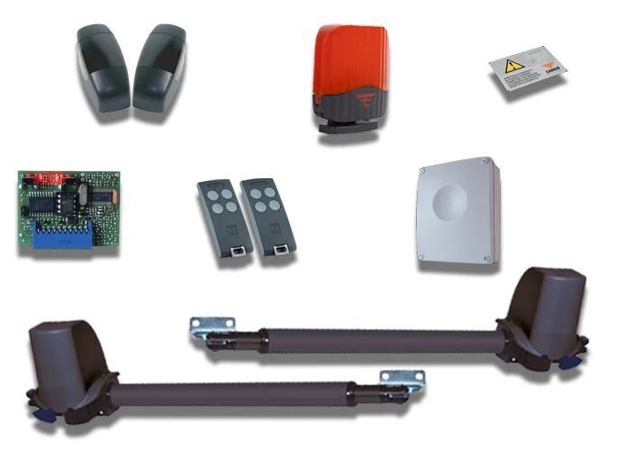 cardin kit pour portails battants avec vantail jusqu'à 2m (150kg) 24v kt-bltag