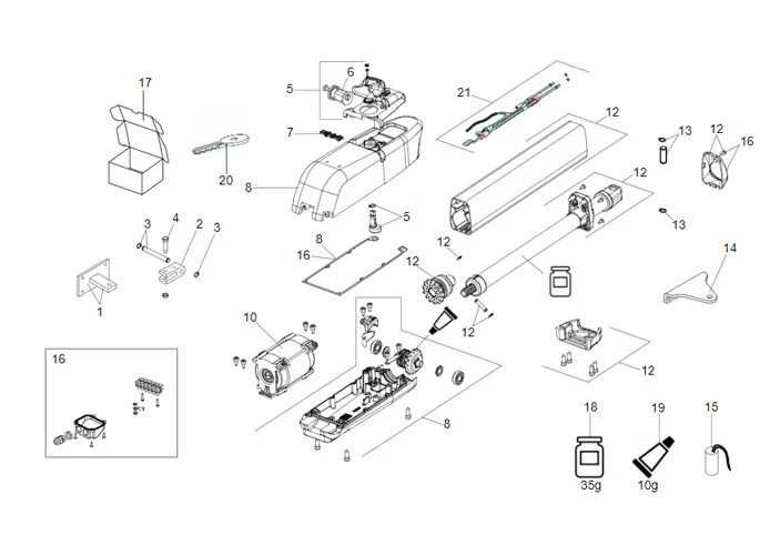 faac page pièce détachées pour moteur 415 230v ls