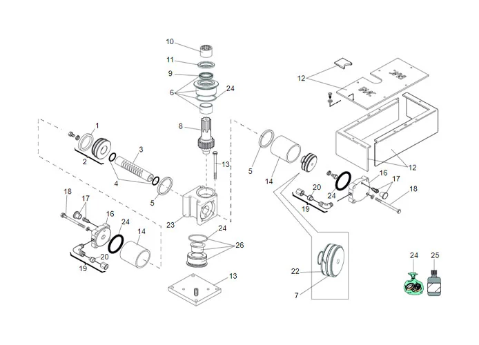 faac page pièces détachées pour moteur vérin 750 100°
