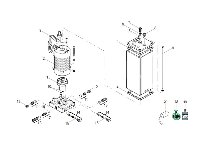 faac page des pièces détachées pour centrale hydraulique 760 sb