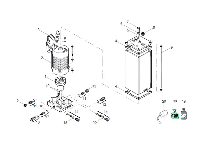faac page pièces détachées pour centrale hydraulique 760 sbs