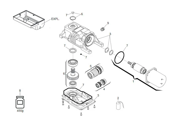 faac page pièces détachées pour moteur 770 230v