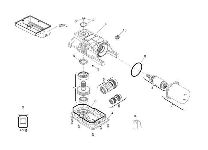 faac page pièces détachées pour moteur 770 230v l