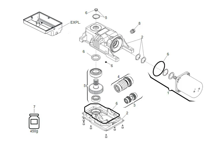 faac page pièces détachées pour moteur 770 24v