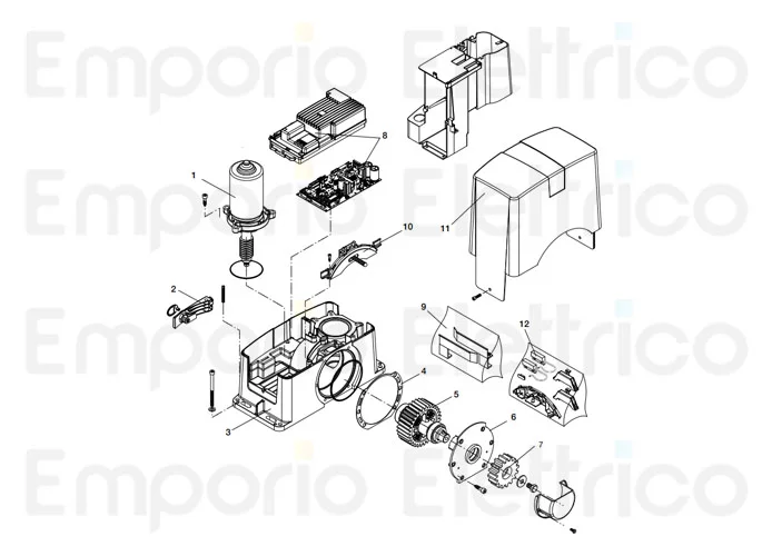 beninca pièce détachée boîtier réducteur peint pour bull424-624 ral7004 968601944