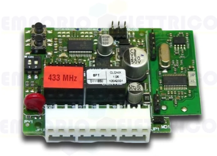 bft récepteur 2 canaux enfichable 433 mhz clonix 2 2600152 d111662