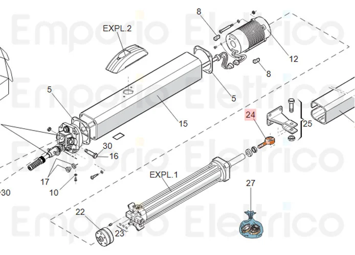 faac pièce détachée articulation m12 mâle 7073025