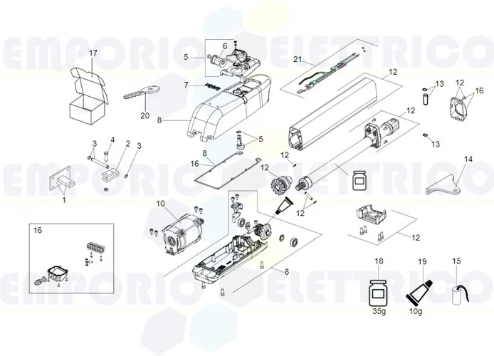 faac page pièce détachées pour moteur 415 230v ls