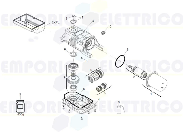 faac page pièces détachées pour moteur 770 230v l