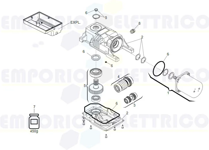 faac page pièces détachées pour moteur 770 24v