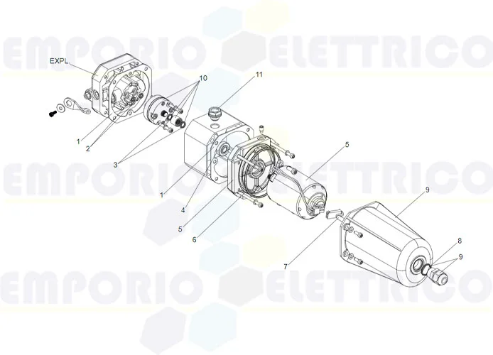 faac page pièces détachées pour centrale hydraulique s700h sb