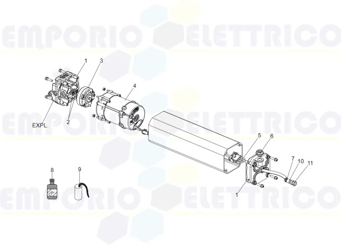 faac page pièces détachées centrale hydraulique s800 sbw