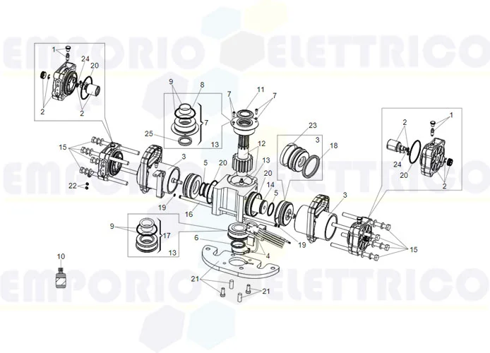 faac page pièces détachées moteur vérin s800h enc 100° 
