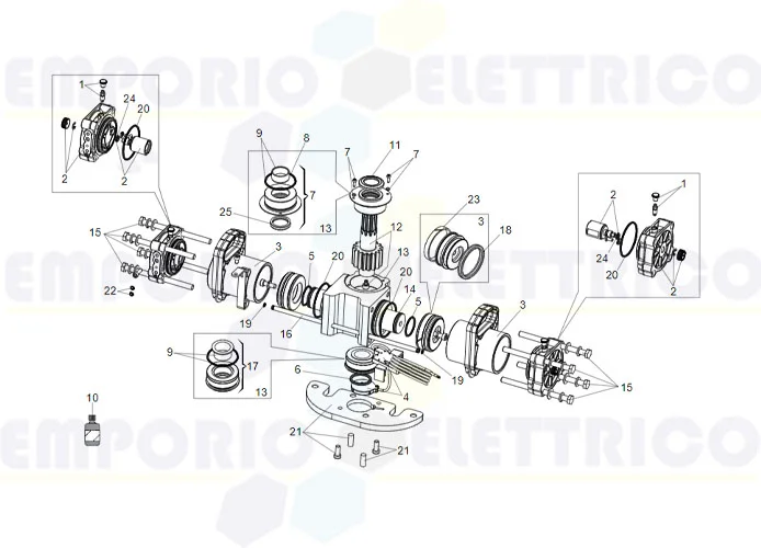 faac page pièces détachées moteur vérin s800h enc 180°