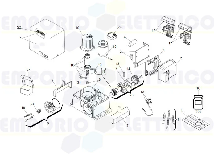 faac page pièces détachées pour moteur 740 230v